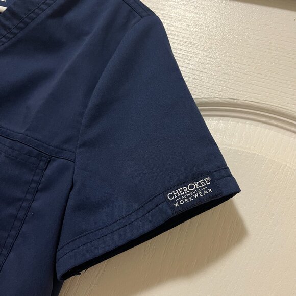 Two Navy Blue Cherokee Scrub Tops - Picture 2 of 6